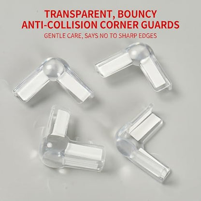 Corner Protectors, Transparent Silicone, Soft Anti-Collision Safety Guards for Table and Cabinet Edges, Large Airbag Design, T-Shape，12 Pieces