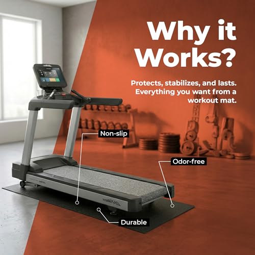 SuperMats High Density Commercial Grade Solid Equipment Mat 29GS Made in U.S.A. for Large Treadmills Ellipticals Rowers Water Rowing Machines Recumbent Bikes and Exercise Equipment (3-Feet x 8.5-Feet) (36" x 102") (91.4 cm x 259.1 cm),Black - color: Black