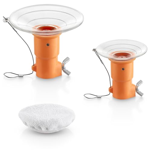 Light Bulb Changer Attachment Kit // High Reach Light Bulb Changer Grabber Fits All Extension Poles with Standard Acme Thread // Includes 2 Suction Cups and a Microfiber Cloth (Pole Sold Separately)