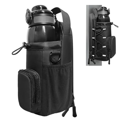 JACZZO Magnetic Gym Bag, Magnetic Water Bottle Holder & Small Gym Bag, Gym Gifts for Women and Men (Black, <40 OZ) - color: Black, size: M