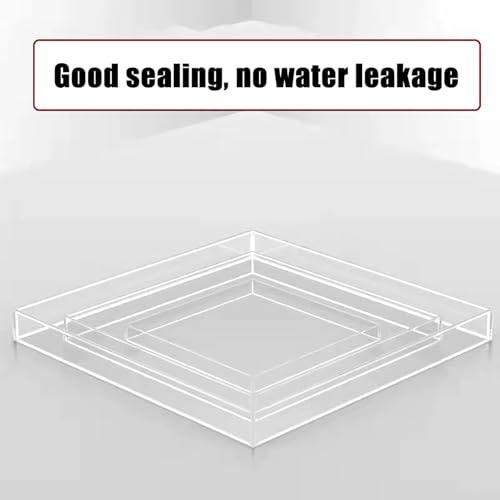 Transparent Acrylic Water Tank Shallow Sink Props, Deep Storage Box for Display, Coffee Tray for Cosmetics, Desktop Organizer (30x20x5cm / 11.8x7.9x2in)