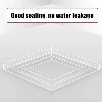 Transparent Acrylic Water Tank Shallow Sink Props, Deep Storage Box for Display, Coffee Tray for Cosmetics, Desktop Organizer (30x20x5cm / 11.8x7.9x2in)