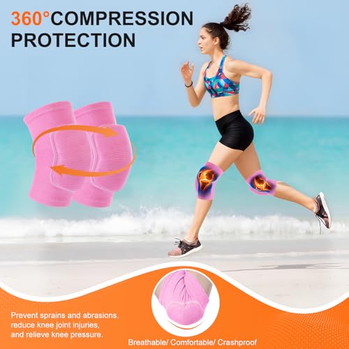 Volleyball Knee Pads for Girls Women Men Youth Kids Knees Protective - color: Pink, size: Large