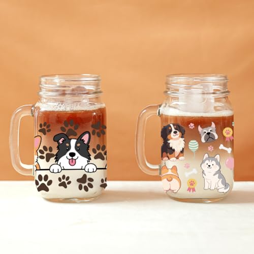 UV DTF Cup Wraps Transfer Stickers Dogs Pattern, 10 Sheets Waterproof Custom Vinyl Transfer Sticker 16oz Coffee Glass Cup Tumbler Bottle Mug Decals for Men Women - style: Dogs
