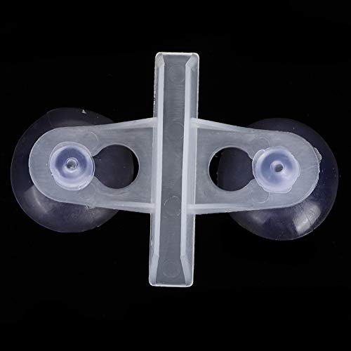 40PCS PVC Aquarium Fish Tank Divider Clips, Separator Brackets with 2 Suction Cups for Breeding and Preventing Fish Fighting, White Black (White)