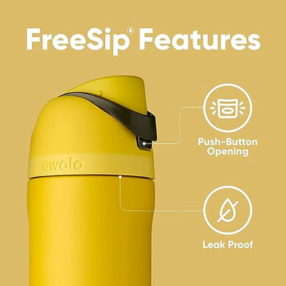 Owala Harry Potter FreeSip Stainless Steel Water Bottle 24 oz Hufflepuff - color: Hufflepuff, size: 24 Ounces