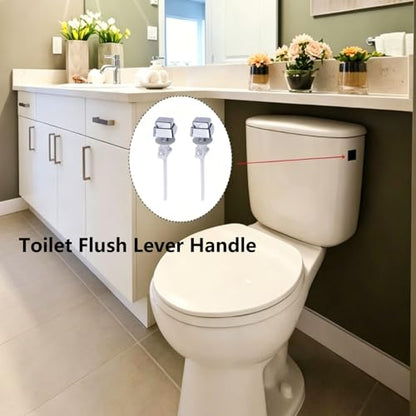 Semetall Toilet Flush Handle-Push Button Tank Handle Replacement, Side Mount Trip Lever, PVC,Set of 2 - size: Fit 1.7×1.7cm