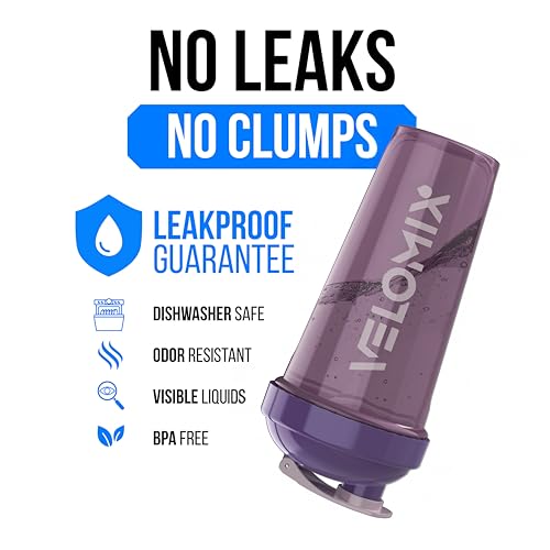 VELOMIX 2 Pack 28oz Protein Shaker Bottle for Protein Mixes, Purple Mix - color: B2) Purple Mix