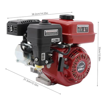7.5 Hp 4 Stroke Gas Engine, 212CC Heavy Duty Go Kart Engine with Manual Starter, Air Cooling for water pumps, vibrators, generators, machines, vehicles, pressure washers, air compressors and So on