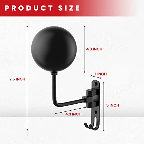 Helmet Hanger Wall Mount 180° Swivel Helmet Holder for Motorcycle Bike Racing Outerwear Sports Gear - color: Black-2