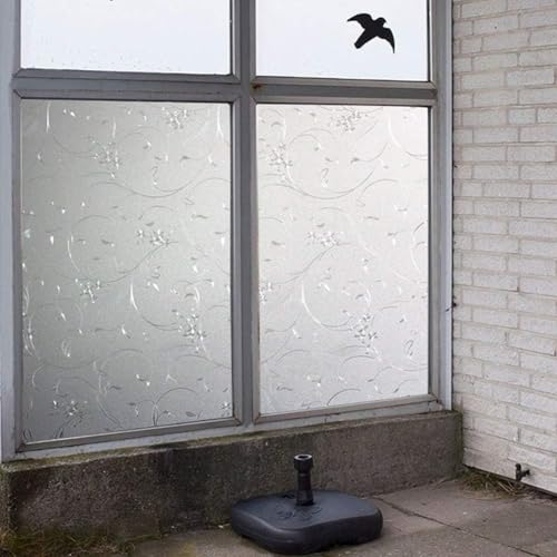 Frosted Privacy Window Film, Glass Door Privacy Film Non-Adhesive Window Clings for Home Office Decoration, Anti-UV, Heat Control and Prevent Bird Strikes (Wheat, 11.8x78.7 Inch) - size: 11.8x78.7 Inches