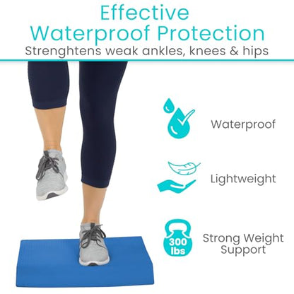 Vive Balance Pad - Foam Large Yoga Mat Trainer for Physical Therapy - color: Champion Blue