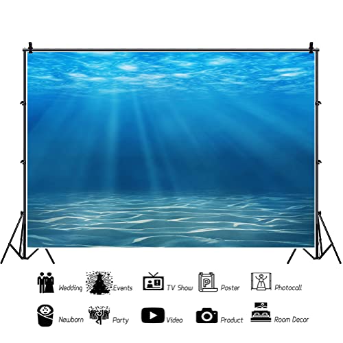 Underwater World Background 13x8ft Photography Background Undersea Sunlight Deep Blue Water Sun Ray Backdrop Seabed Children Birthday Home Decoration Party Kid Boy Newborn Photo Studio Props