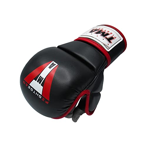 TMA MMA Gloves Sparring Grappling, Hybrid Martial Arts Mitts Men Women, Muay Thai, Punching Bag Kickboxing - size: Large-X-Large