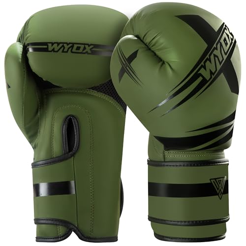 Wyox Adult Boxing Gloves – Sparring Gloves for Kickboxing, Muay Thai, MMA, Punching Bag, Focus Pads, Thai Pad & Double End Bag - color: Green, size: 12 oz