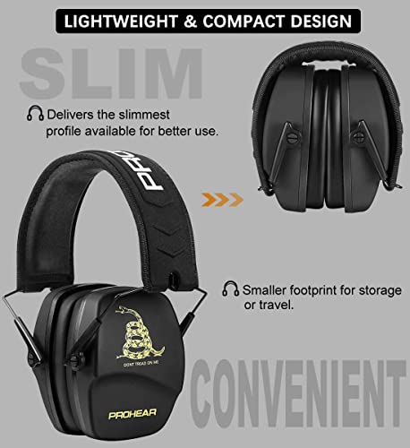 PROHEAR 016 Shooting Ear Protection Earmuffs 2 Pack, NRR 26dB for Gun Range, Hunting -Black and DOTM - color: Black+black-dtom