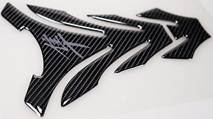 Real Carbon Fiber Motorcycle Tank Pad Gas Oil Fuel Tank Pad Vinyl Decal Tank Protector Motorcycle Stickers For HAYABUSA All Models（Grey）