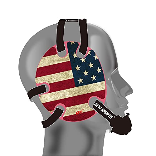 Wrestling Headgear with American Old Flag Decals(Adult) - color: Pink