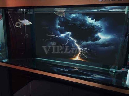 VIP. LINE Lightning Cloud Aquarium Background Poster PVC Self Adhesive Vivid Underwater Scene Decoration Landscape of Fish Tanks, Reptile Habitat Tanks (72" x 25"/ 183 x 64cm) - size: 72" x 25"/ 183 x 64cm