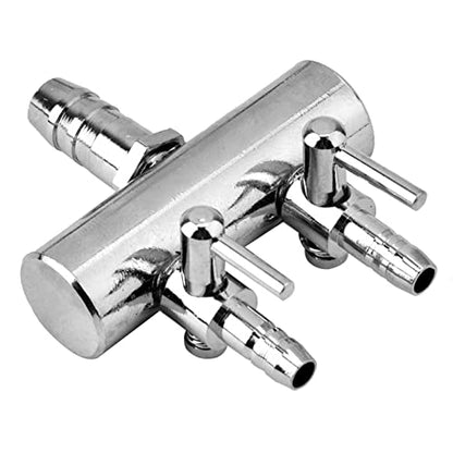 Aquarium Air Valve, Air Splitter Aquarium Tubing Connectors, Steel Aquarium Air Pump Accessories, Aquarium Aalve Aplitter for Fish Tank Air Pumps (8 to 4mm Two-Hole Splitter Head)