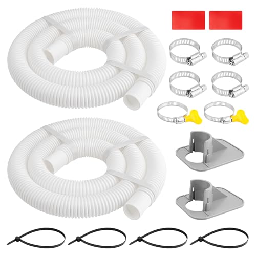 Above Ground Pools's Pool Pump Hose, 2 Pack 1.25" Diameter Pool Filter Hose Accessory in 59 Inch Long with 6 Clamps and 2 Pipe Holders
