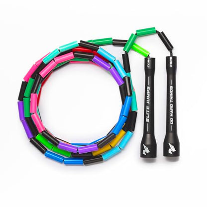 Elite Jumps 1-inch Beaded Jump Rope, Adjustable Shatterproof - color: Rainbow
