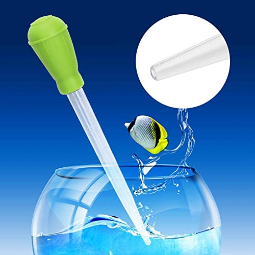 Fish Pipette Dropper Mini Manual Water Changer Aquarium Gravel Cleaner Waste Remover Changer Aquarium Dropper Pipette Feeder Water Transfer(Green)