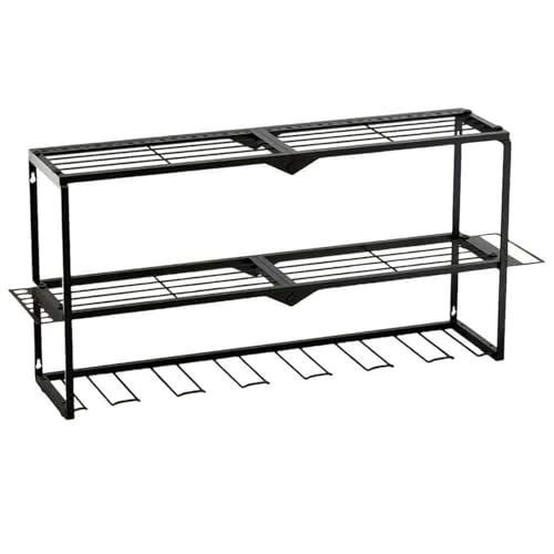 Heavy Duty Metal Power Tool Organizer with 7 Drill Holder Garage Storage Rack for Cordless Tools Workshop Shelf with Pegboard Compatibility Valentine's Day Gift for Men