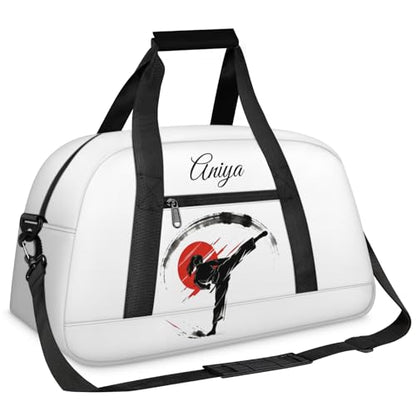 Custom Name Taekwondo Karate Duffle Bag for kids Girls - Personalized Martial Arts Gear Bag, Water-Resistant Sparring Equipment Bag, Taekwondo White - color: Taekwondo White