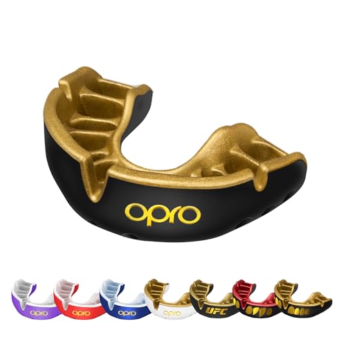 OPRO Gold Level Moldable Mouth Guard, Premium Fit (Black/Gold) Adult & Kids - color: Black/Gold, size: Adult (Age 10+)