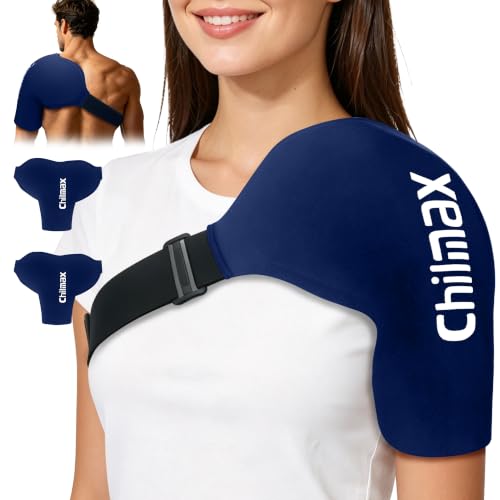 Shoulder Ice Pack Wrap for Rotator Cuff Cold Therapy Brace 2Pack - color: 2 Pcs Large-blue