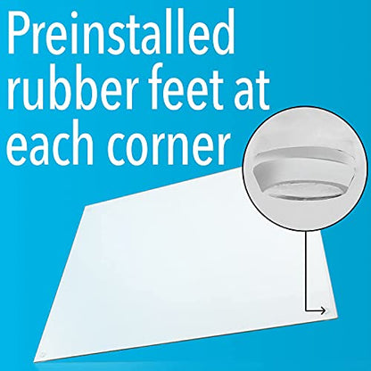 IMPRESA Clear Tempered Glass Desk Mat - 19 x 24 in, Clear - Table Protector & Desktop Mat for Office Accessories with Dry-Erase Surface & Preinstalled Rubber Feet