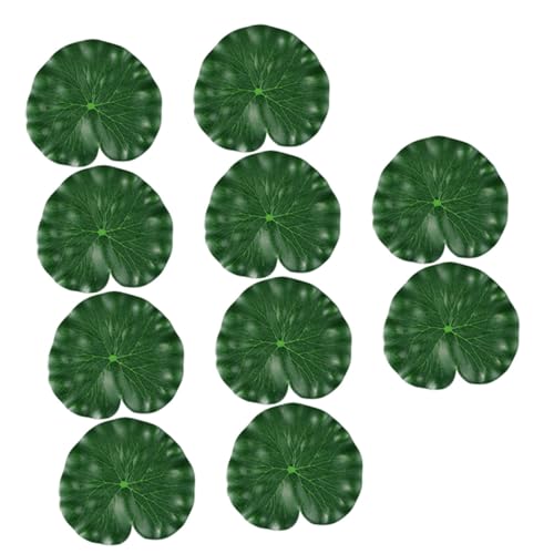 Artificial Floating Lotus Leaves 10pcs 17cm Aquarium Lotus-Leaves Fish Pond Decor Simulation Water Lily Pads for Home Garden Pool Display