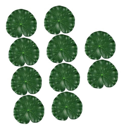 Artificial Floating Lotus Leaves 10pcs 17cm Aquarium Lotus-Leaves Fish Pond Decor Simulation Water Lily Pads for Home Garden Pool Display