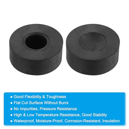 PATIKIL Vibration Isolation Washer 1" OD 0.4" ID 0.4" Thick, 4 Pack Rubber Round Anti Mechanical Damping Feet Pads, Black