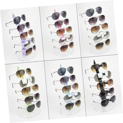 ULTECHNOVO 5pairs Transparent Acrylic Sailboat Glasses Display Stand Rack for Sunglasses and Eyeglasses Home Use and Glasses Shop Showcase