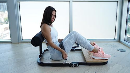 Hip Thrust Machine for High Resistance Glute Training - Home Gym Workout - Comes with 45, 90, and 135 Lbs of Resistance - color: Black