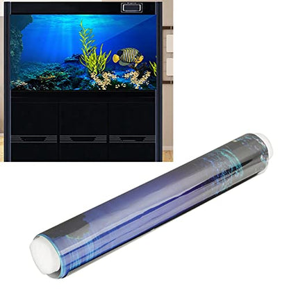 FILFEEL Aquarium Background Fish Decorations Pictures, PVC Adhesive Undersea Backdrop, Adhesive Seaworld Background Poster for Aquarium Fish Decoration 61 * 41cm
