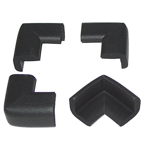 KidKusion 4-Piece Safety Corner Cushion, Black, Child Proofing Corner Guard, Made in USA, Child Safety, Home Furniture Safety Bumper, Baby Proof Table Protector, 4 Count (Pack of 1)