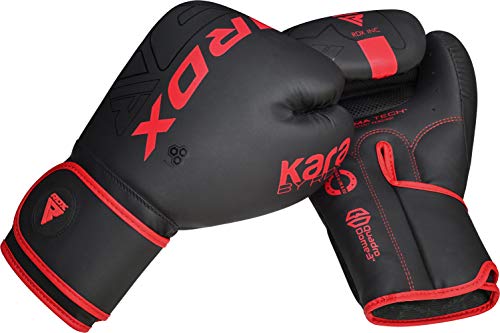 RDX Boxing Gloves, Pro Training Sparring, Maya Hide Leather, Muay Thai MMA Kickboxing, Men Women Adult, Heavy Punching Bag Focus Mitts Pads Workout, Ventilated Palm, Multi Layered, 8 10 12 14 16 18 Oz - color: RED, size: 8 OZ