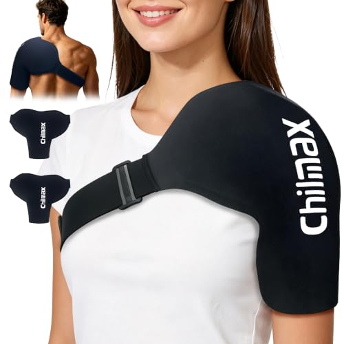 Shoulder Ice Pack Wrap for Rotator Cuff Cold Therapy Brace 2Pack - color: 2 Pcs Large-black