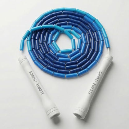Elevate Rope Beaded Jump Rope, 1 in Beads, 10 ft Adjustable, Segmented - color: Storm
