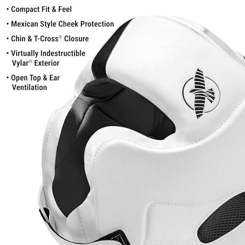 Hayabusa T3 Adjustable Boxing Headgear for Sparring - color: White, size: Medium