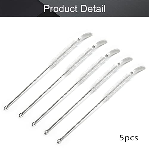 Utoolmart 15mm Dia Twist Handle Nylon Test Tube Brush Bottle Cleaning Brush Cleaner Industrial Brush Straw Cleaning Brush Manual Wire Brush 5Pcs