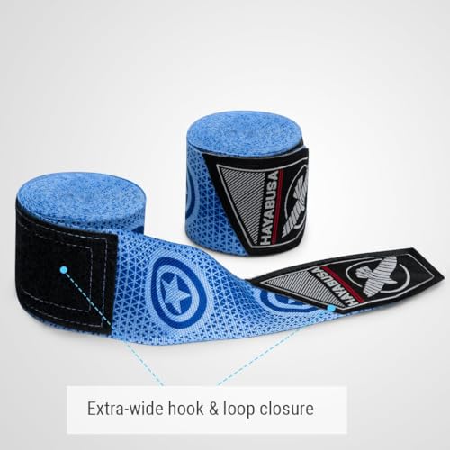 Hayabusa Marvel Hero Elite Mexican Style Boxing Hand Wraps for Men & Women - color: Captain America
