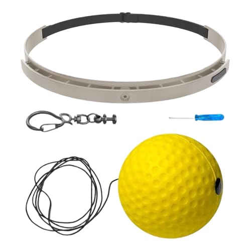 Boxing Reflex Ball Headband Set Punching Speed Reaction - color: yellow soft ball