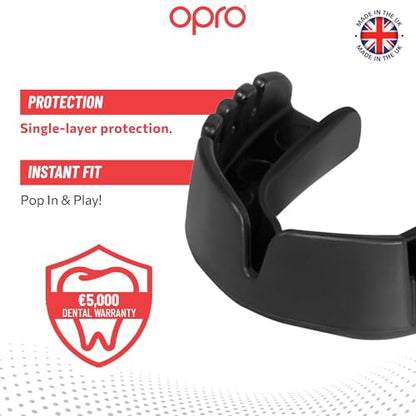 OPRO Youth UFC Snap-Fit Mouth Guard, Instant Fit (Black) - color: Ufc - Black, size: Youth (Under 11)