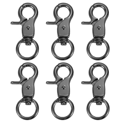 uxcell Swivel Snap Hook, Trigger Snap Heavy Duty Metal Lobster Claw Clasp Lanyard Clips for Straps Bags Belting Leathercraft - color: Gun Black, size: 38mm