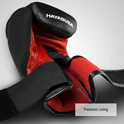 Hayabusa T3 Boxing Gloves - Sparring | Sparring Gloves, Muay Thai Gloves, Kickboxing Gloves, Heavy Bag Gloves, Boxing Gloves for Men and Women, Boxing Gloves - color: Black/Red, size: 14oz