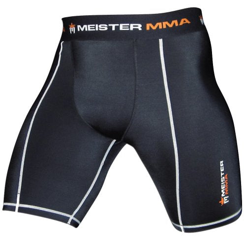 Meister MMA Compression Rush Fight Shorts w/Cup Pocket - color: Black, size: 30-31